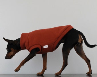 TERRACOTTA dog vest | soft polar dog sweatshirt sleeveless jumper | hundepullover | polaire | custom in size XS to 4XL