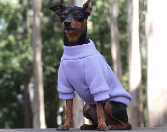 WISTERIA: lilac dog jumper, raglan soft polar sweatshirt, small puppy clothes, dog fashion wear, pet clothing, shirt, sweater, top