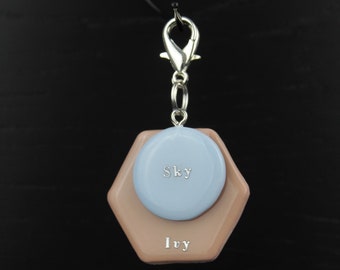 Custom dog and cat ID tag | personalised size, shape and colour | polymer clay & resin | name and phone number