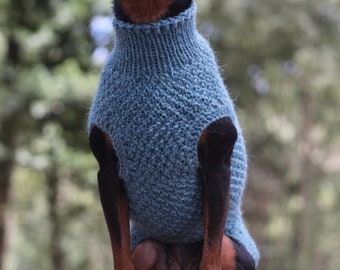 SIME : Hunde- und Katzenpullover, Pullover, handgestrickte Alpakawolle, Modekleidung, Maßanfertigung, personalisiert