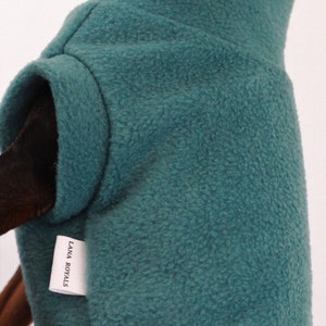 TEAL fleece dog vest soft polar dog sweatshirt sleeveless jumper hundepullover custom in size XS to 4XL image 6