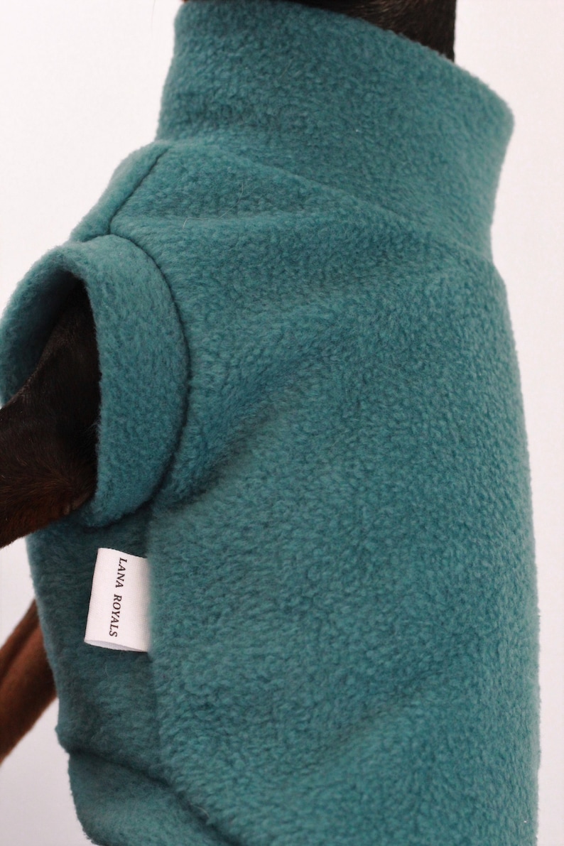 TEAL fleece dog vest soft polar dog sweatshirt sleeveless jumper hundepullover custom in size XS to 4XL image 6