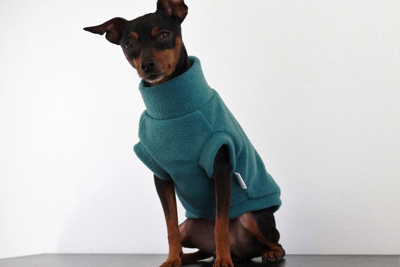 TEAL fleece dog vest soft polar dog sweatshirt sleeveless jumper hundepullover custom in size XS to 4XL image 3