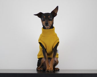 MUSTARD dog vest | soft polar dog sweatshirt sleeveless jumper | hundepullover | custom in size XS to 4XL