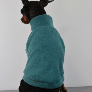 TEAL fleece dog vest soft polar dog sweatshirt sleeveless jumper hundepullover custom in size XS to 4XL image 8