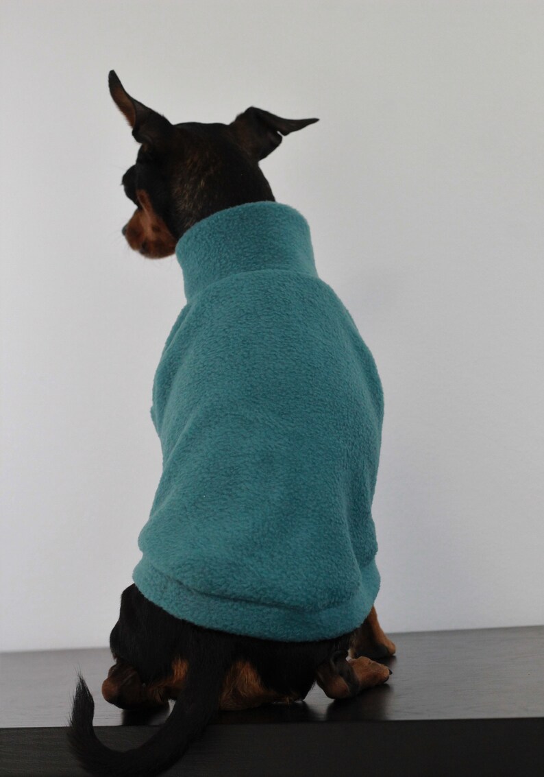 TEAL fleece dog vest soft polar dog sweatshirt sleeveless jumper hundepullover custom in size XS to 4XL image 8