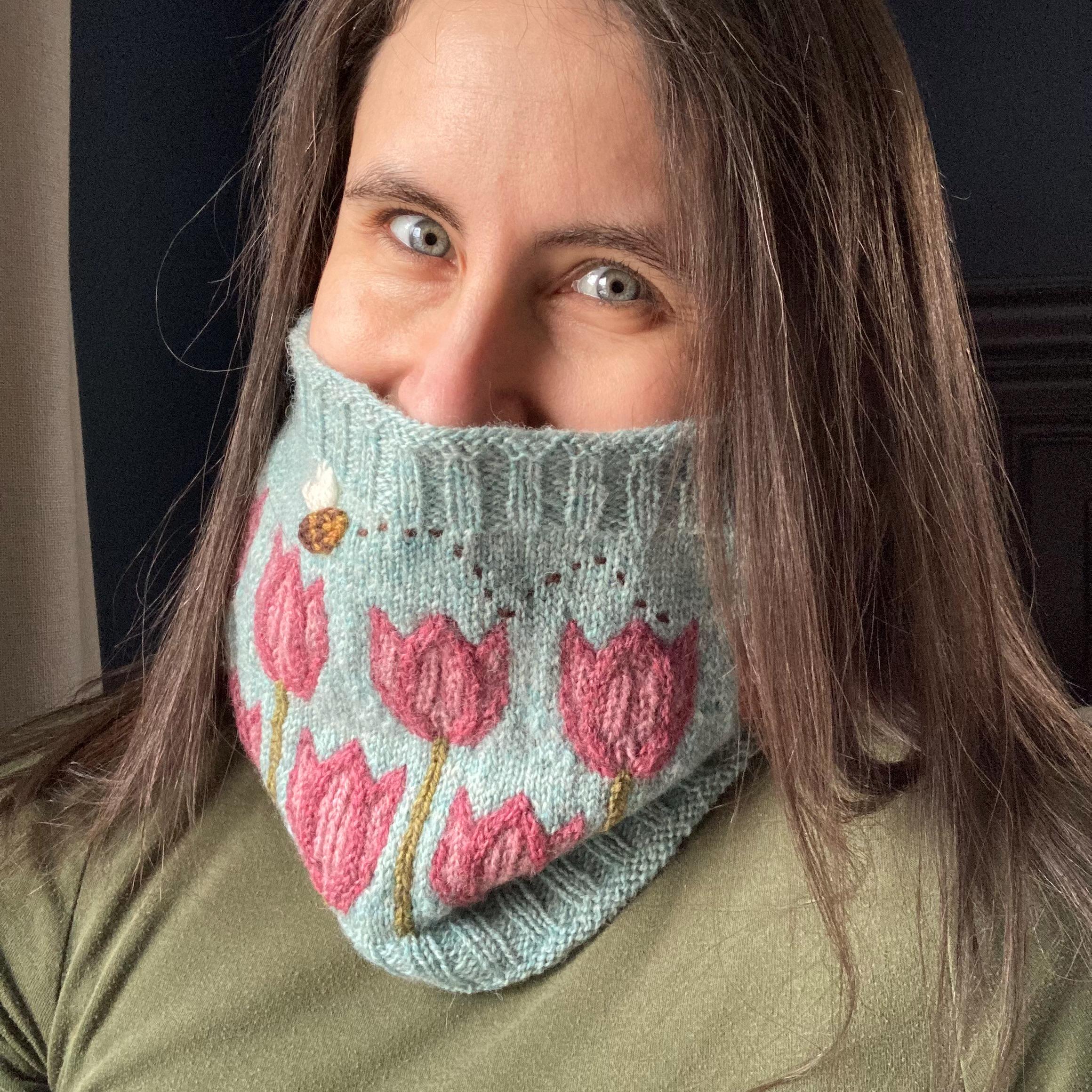 Stranded Colorwork Cowl Cowl Knitting Pattern--spring Themed Tulip, Stranded Colorwork, Cables ...