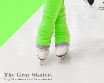 Neon Green Fleece Skating Leg Warmers - Ice Skating Leg Warmers - Figure Skating Coach Gift Under 30 - Skating Leg Warmers
