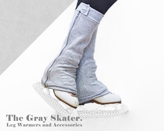 Gray Fleece Leg Warmers - Figure Skating Leg Warmers - Zip Off Leg Warmers - Coach Gift - Skating Gift Under 45