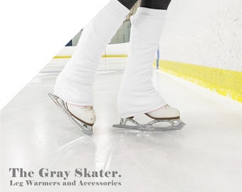 White Figure Skating Leg Warmers - Fleece Leg Warmers for Skaters - Coach Gift Under 30 - Kids Leg Warmers - Adult Leg Warmers