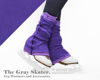 Purple Fleece Leg Warmers - Purple Zip Off Skating Leg Warmers -  Ice Skating Leg Warmers - Figure Skating Coach Gift - Dance Leg Warmers