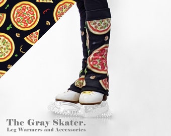 Pizza Leg Warmers -  Fleece Leg Warmers - Ice Skating Leg Warmers - Roller Skating Leg Warmers - Coach Gift Under 30