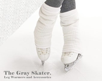 White Sweater Fleece Leg Warmers  - Adult Figure Skating Leg Warmers - Kids Leg Warmers - Skate Coach Gift - Ballet Leg Warmers - Dancewear