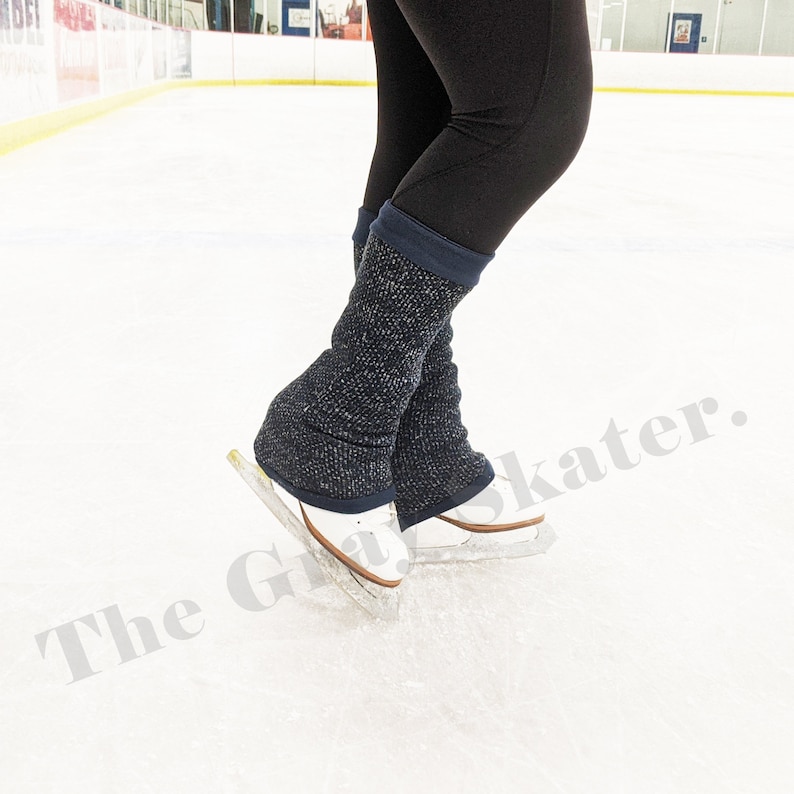 Navy Sweater Fleece Leg Warmers Figure Skating Leg Warmers Etsy