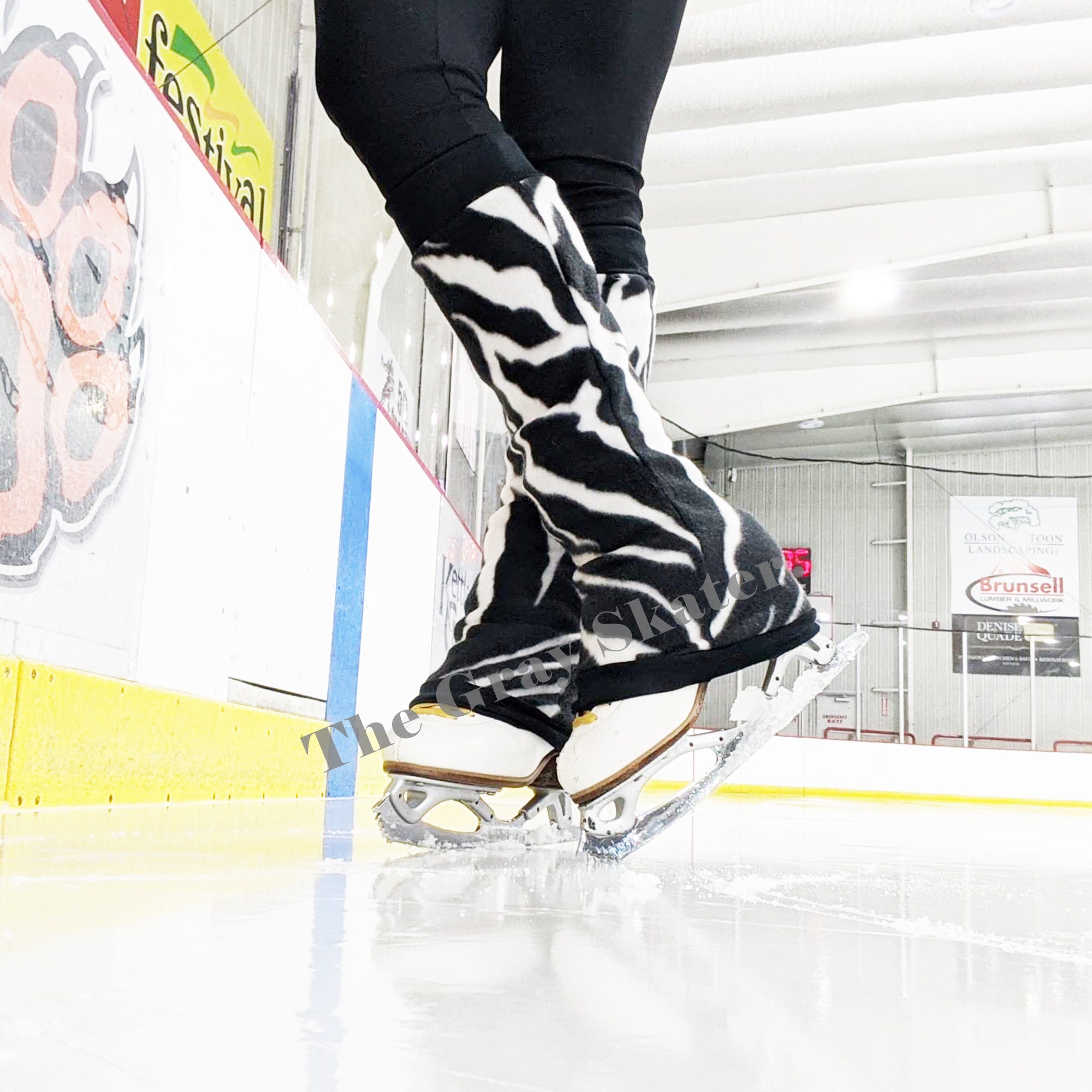 Zebra Leg Warmers Black Skating Leg Warmers Figure Skating Etsy