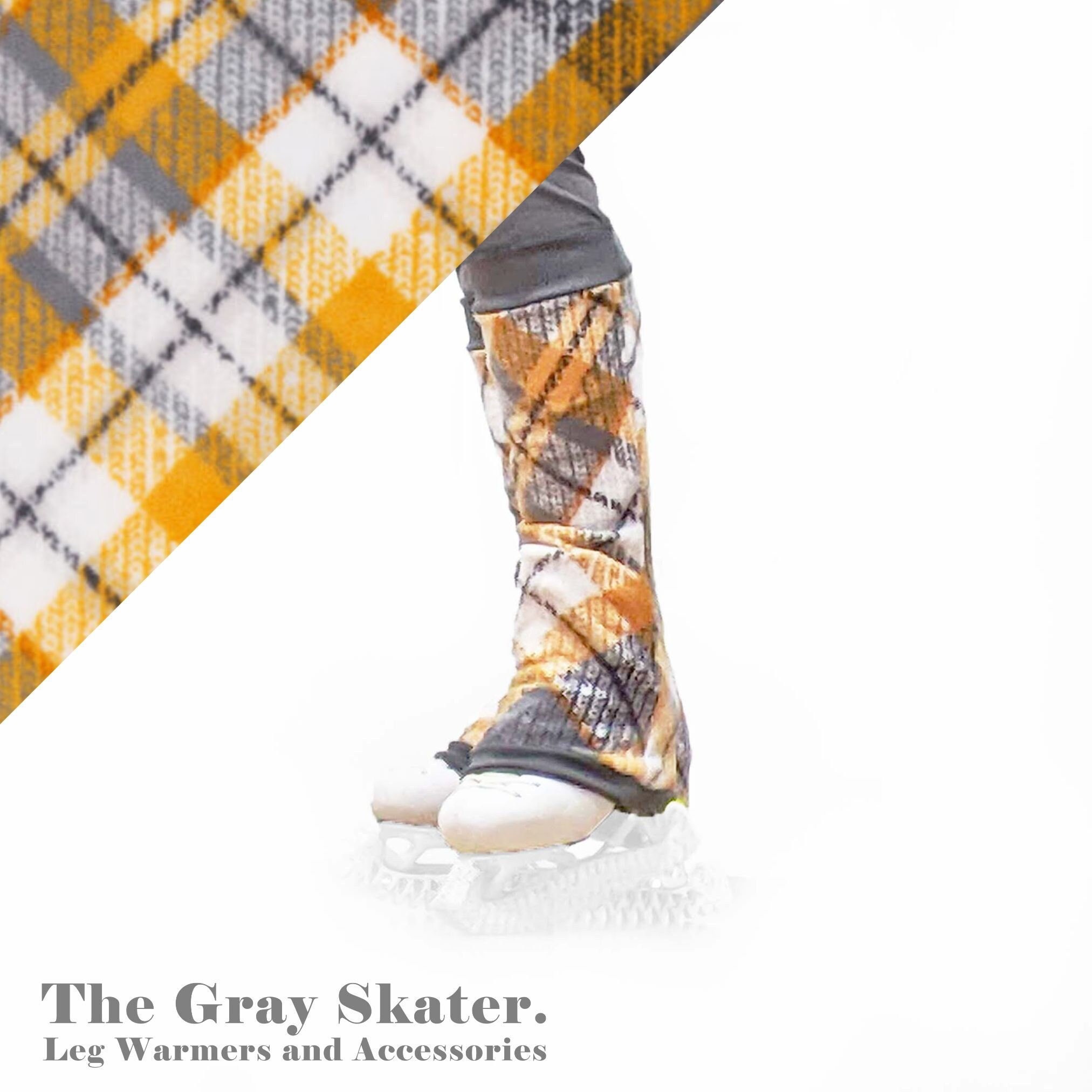 Gray Sweater Fleece Leg Warmer, Adult Figure Skating Leg Warmers