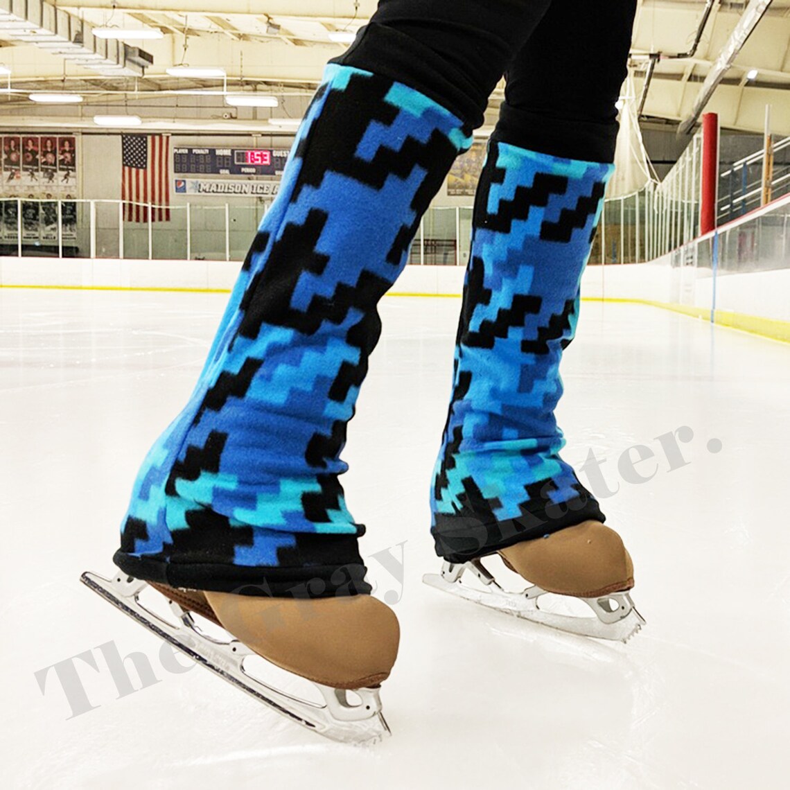 Blue Houndstooth Leg Warmers Figure Skating Leg Warmers Etsy