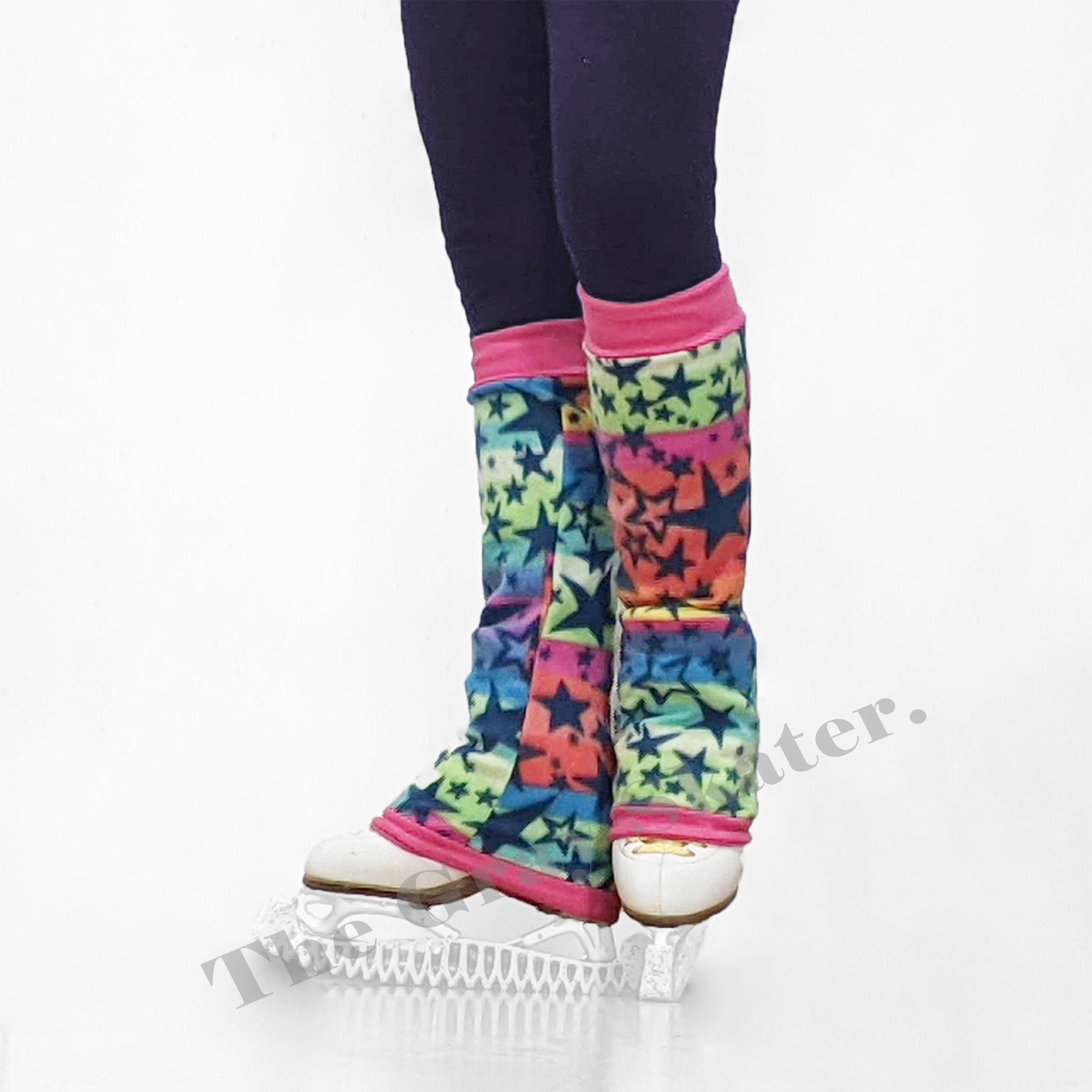 Rainbow Skating Leg Warmers Star Figure Skating Leg Warmers Etsy