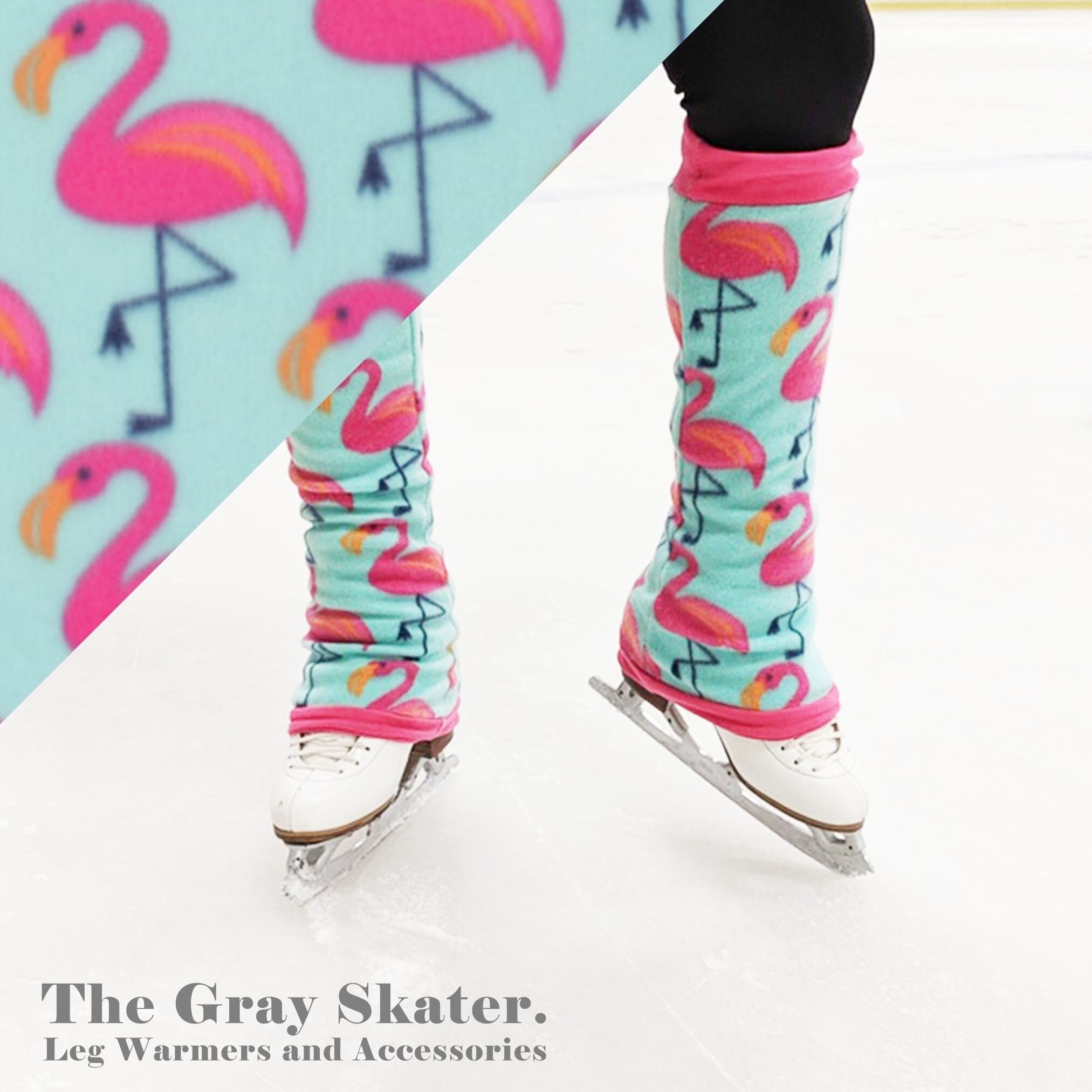 Gray Sweater Fleece Leg Warmer, Adult Figure Skating Leg Warmers