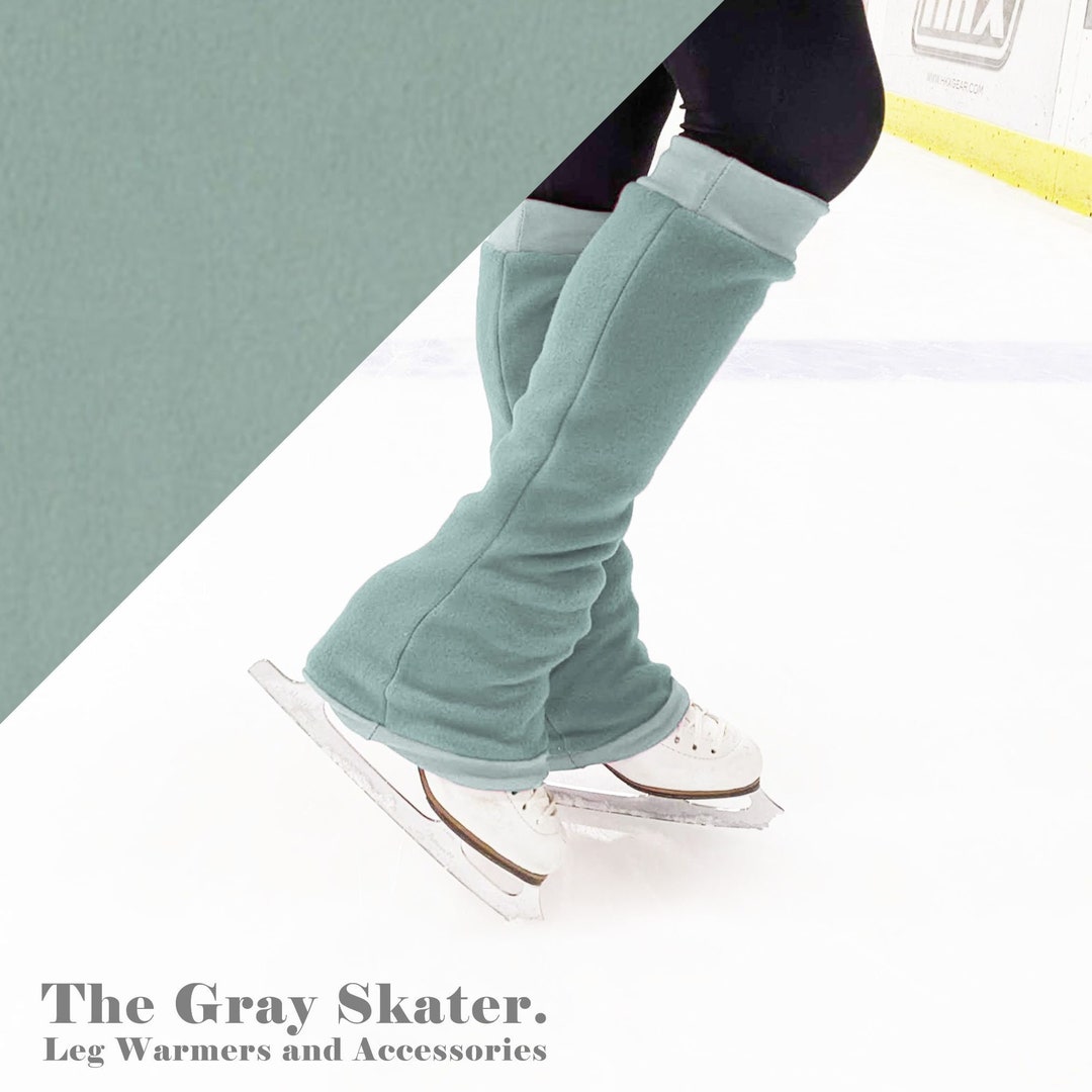 Sage Green Leg Warmers Figure Skating Leg Warmers Fleece Leg Warmers