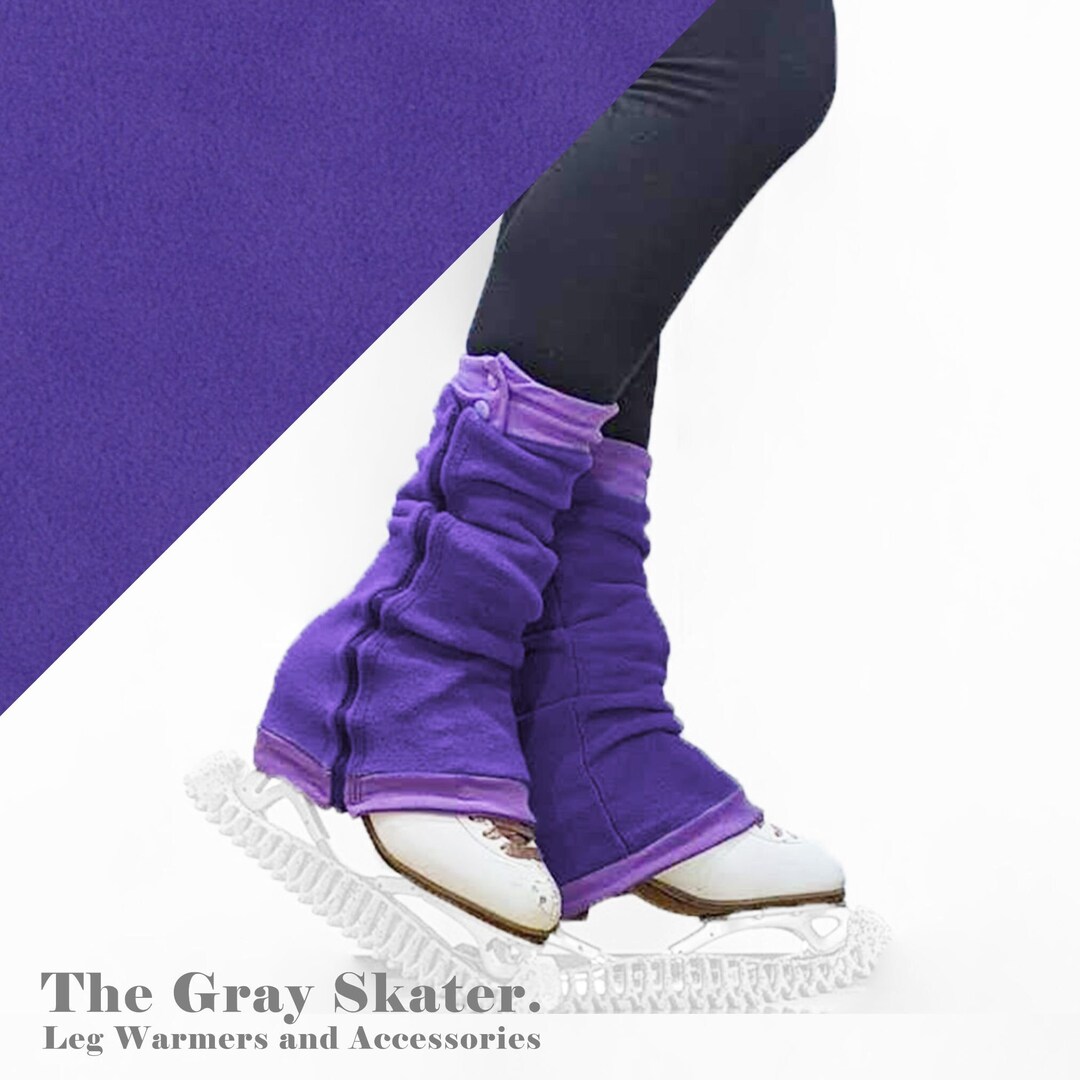 Purple Fleece Leg Warmers Purple Zip off Skating Leg Warmers Ice