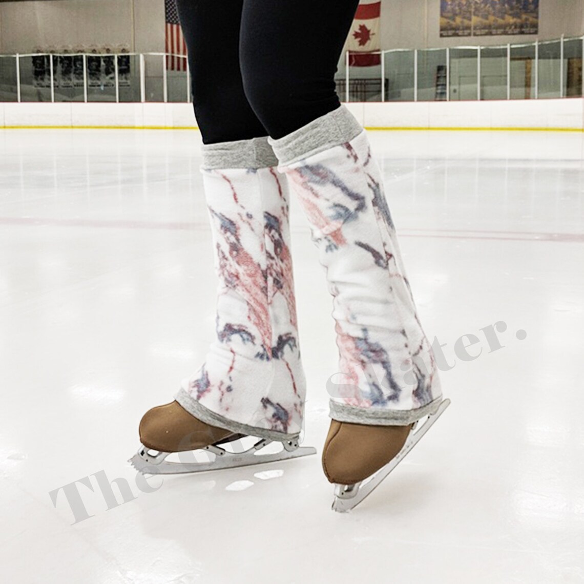 Ice Skating Leg Warmers Fleece Gray Pink Marble Coach Gift Etsy