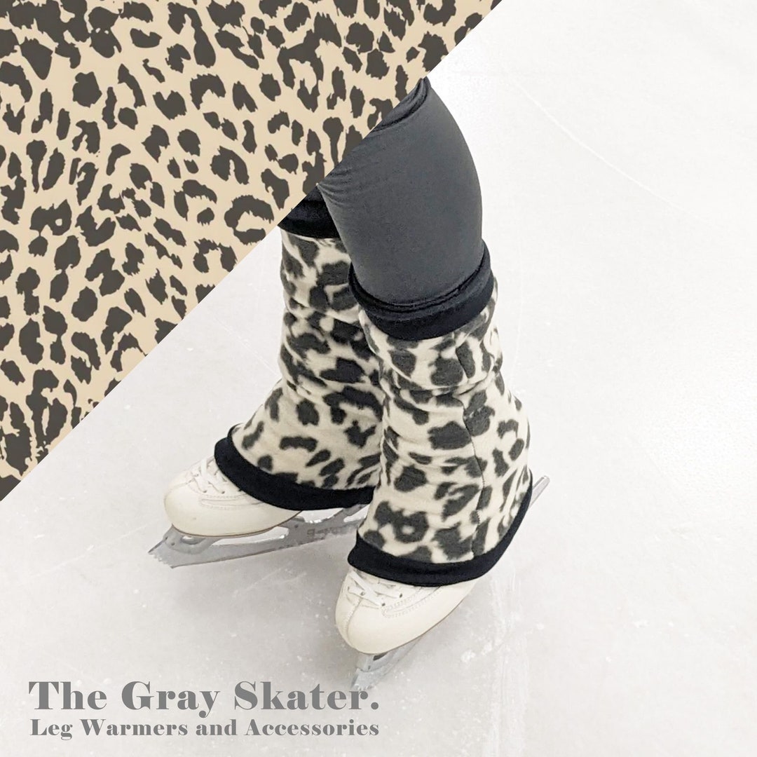 Cheetah Leg Warmers, Figure Skating Leg Warmers, Fleece Leg Warmers