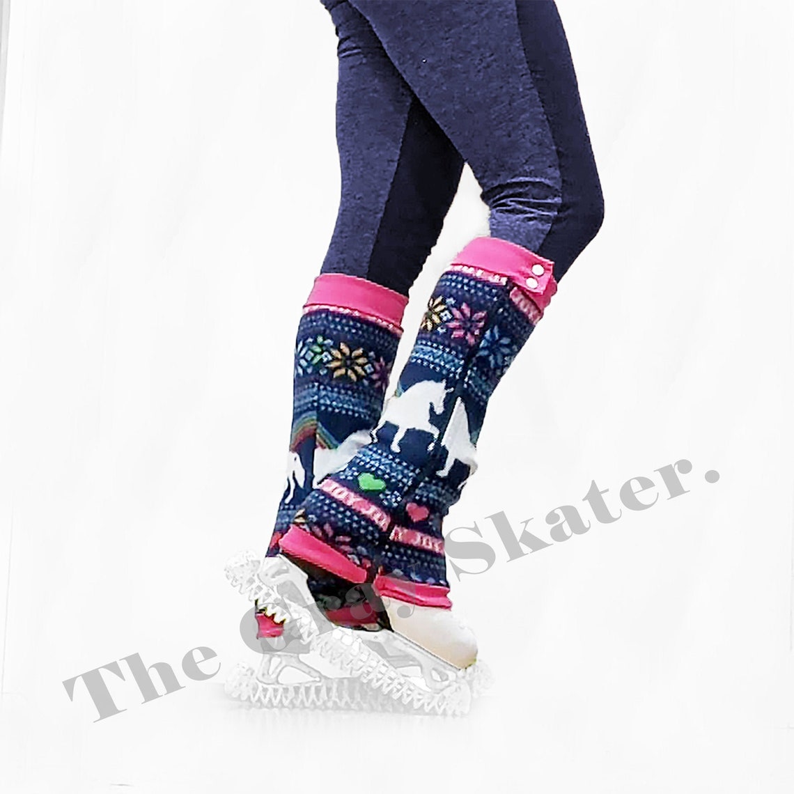Unicorn Fair Isle Skating Leg Warmers Fleece Figure Skate Etsy