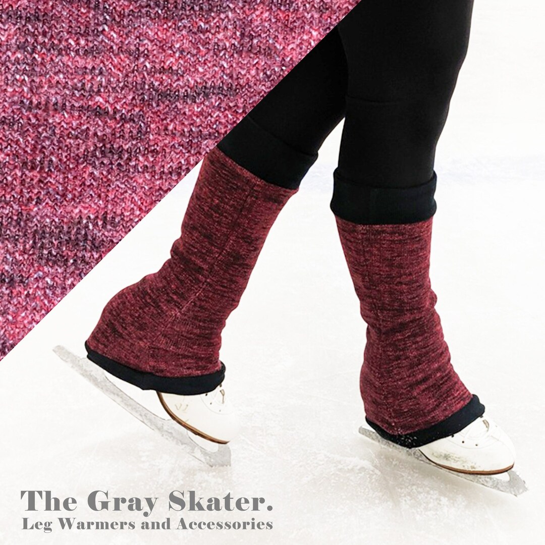 Leg Warmers, Red Sweater Skating Leg Warmers, Adult Figure Skating Leg
