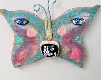 Butterfly Art Salvaged Wood