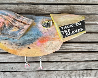 Primitive Bird Art on Salvaged Barnwood