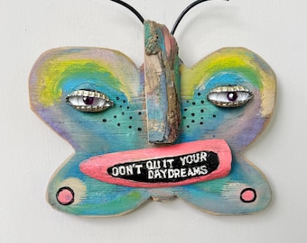 Butterfly Art Upcycled Salvaged  Wood