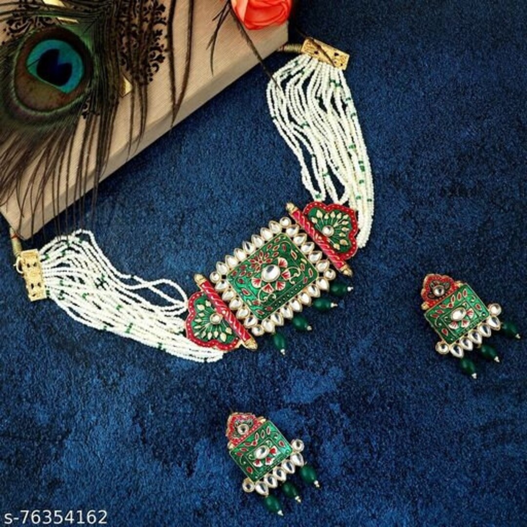 White Kundan Royal Necklace Set