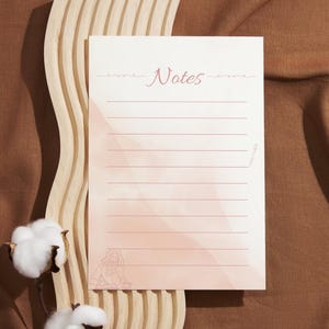 Blocco Notes da Stampare A6 Rosa | Fogli per Appunti Eleganti | Planner Digitale | Cartoleria Estetica Minimal | PDF Download