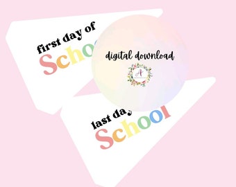 First and Last Day of School Pennant Flag PRINTABLE | First Day of School | Last Day of School | Pennant Flag PRINTABLE