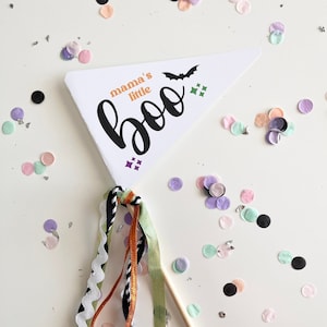 Mama&#39;s Little Boo Pennant Flag | Halloween Pennant Flag | Boo Basket Flag