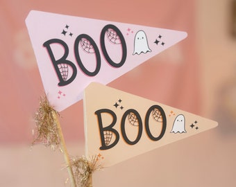Boo Pennant Flag | Halloween Pennant Flag | Boo Basket Flag
