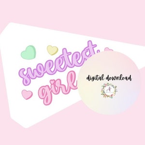 Valentine Sweetest Girl Pennant PRINTABLE | Valentine&#39;s Day Printable | Pennant Flag PRINTABLE