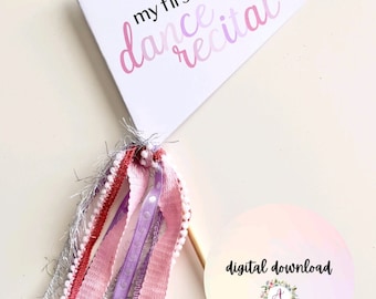 Dance Recital Pennant Flag PRINTABLE | My First Dance Recital | Pennant Flag PRINTABLE