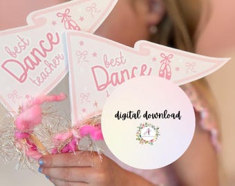 Best Dance Teacher MINI Pennant PRINTABLE | Dance Teacher Appreciation Printable | Dance Teacher Pennant PRINTABLE