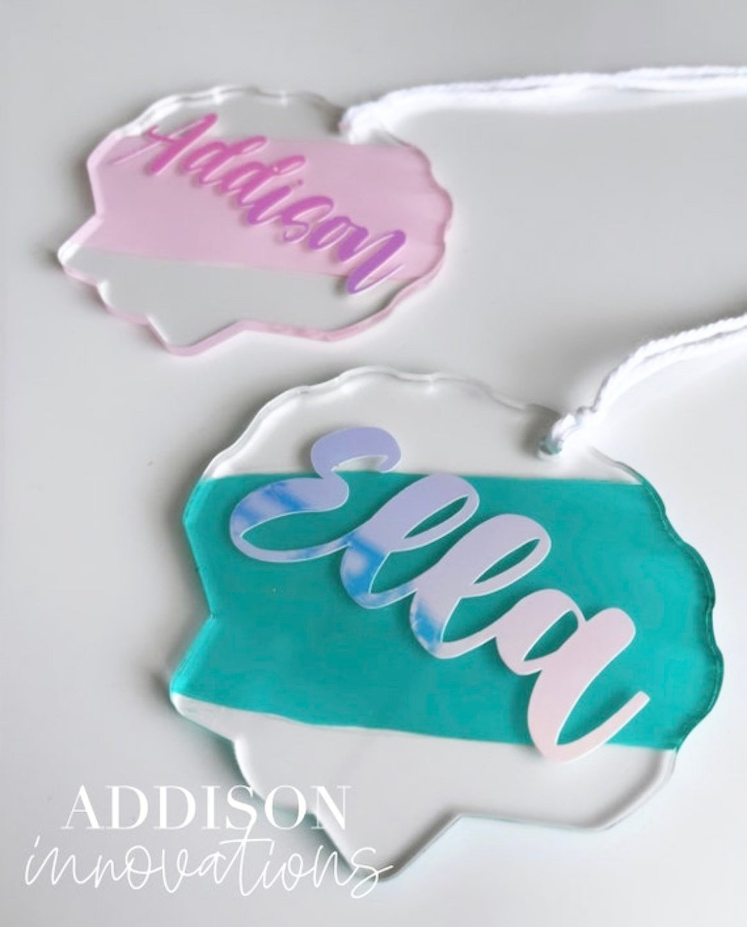 Acrylic Seashell Name Tag Acrylic Name Tag Personalized Etsy