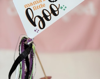 Mama's Little Boo Pennant Flag | Halloween Pennant Flag | Boo Basket Flag