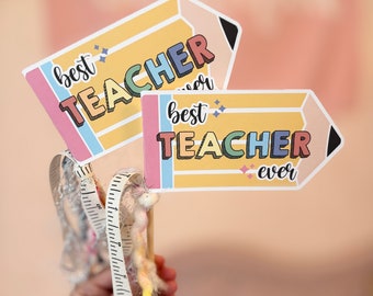 Best Teacher Ever Mini Pennant Flag | Teacher Pennant Flag | Teacher Appreciation | Teacher Gift