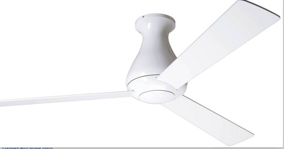 A Flush White Mount Altus Ceiling Fan From The Modern Fan Etsy