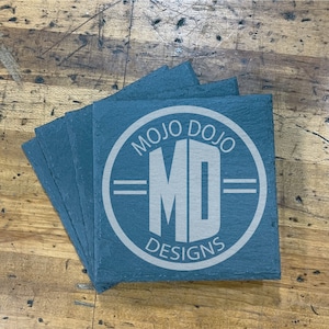 Set of 4 Personalized Slate Coaster, Custom Christmas Coaster, Wedding Gift Idea, House Warming Gift Idea, Custom Slate Coaster