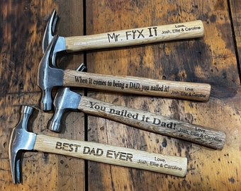 Custom Engraved Personalized Hammer Fathers Day, Christmas Gift, Gifts for Him, Anniversary Birthday Gift