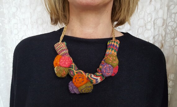 Vintage Indian embroidered fabric bracelet.