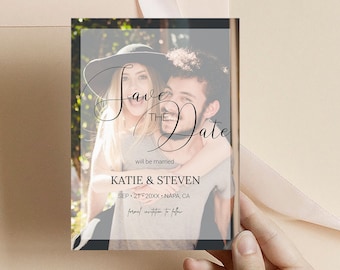 Electronic Photo Save the Date Template, Printable Save the Date Template, Text Message, Digital Save The Dates, Try Before You Buy