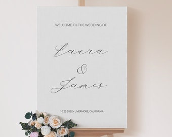 Minimal Wedding Welcome Sign Template, Set the Stage for Love with Enchanting Wedding Welcome Sign Templates, Printable 16x20, 18x24, 24x36