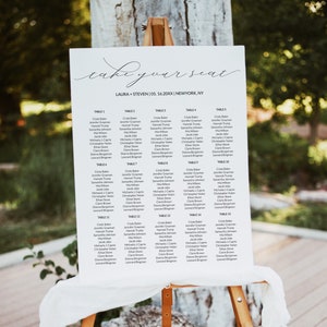 Minimalist Wedding Seating Chart Template, Printable Wedding Seating Plan Sign Template, 18x24, 24x36 Wedding Seating Chart Template